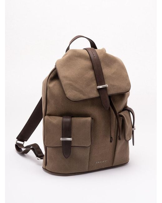 Orciani Brown 'Safari' Backpack for men