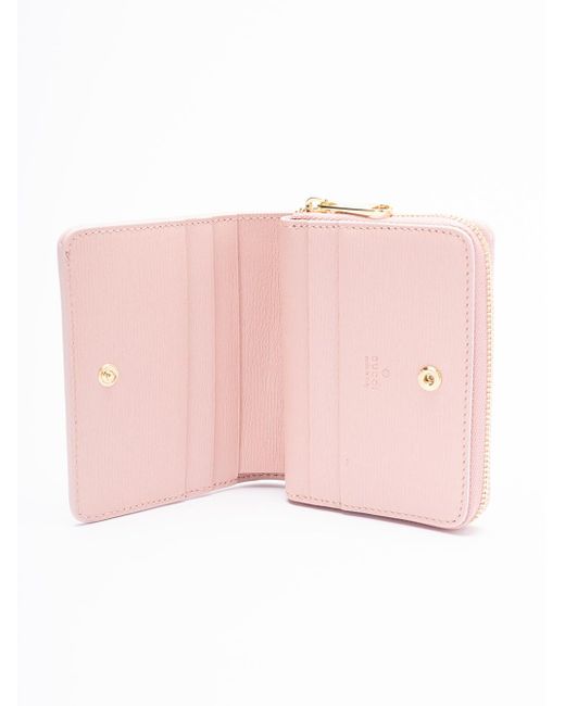 Gucci Pink ` Script` Mini Wallet