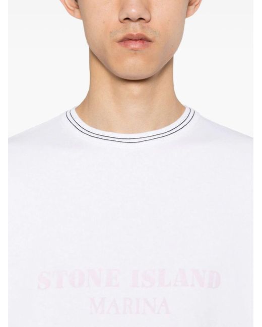 Long Sleeve T-Shirt di Stone Island in White da Uomo