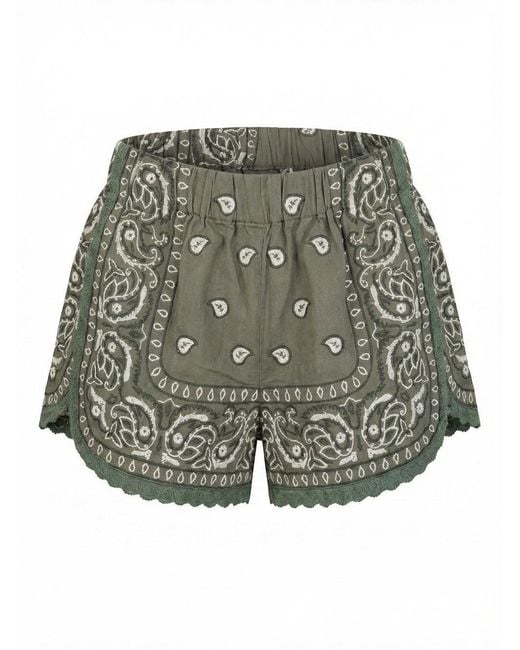 ORSINA Green Bandana Shorts