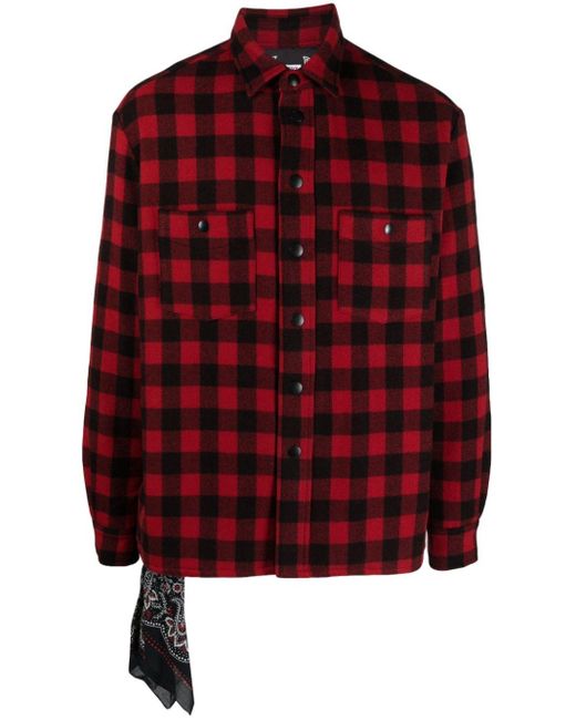 Destin Padded Shirt Jacket With Inner Print in Red for Men | Lyst