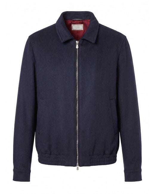 Brunello Cucinelli Blue Shirt Jacket for men
