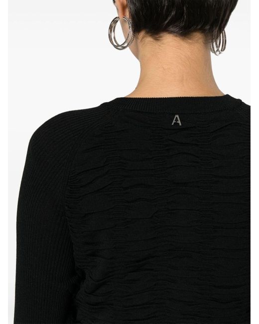 `Actitude` Knit Short Cardigan di Twin Set in Black