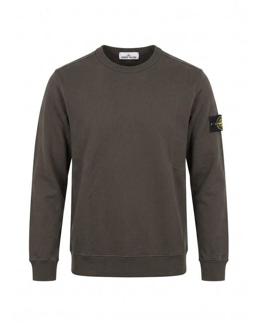 Stone Island Gray Organic Cotton Fleece Sweatshirt for men