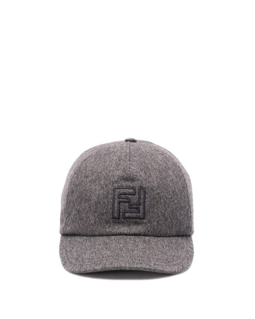 'Ff' Baseball Cap di Fendi in Gray da Uomo