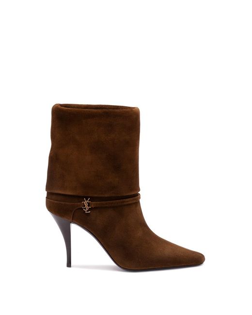 Saint Laurent Brown 'Niki' Ankle Boots