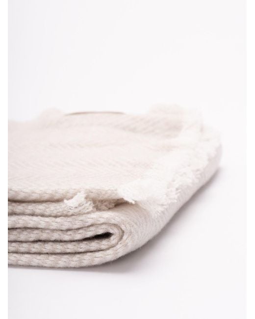Brunello Cucinelli Natural Cashmere Chevron Scarf for men