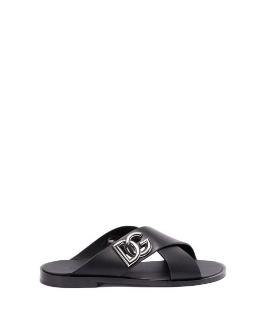 Dolce & Gabbana Black `Dg` Sandals for men