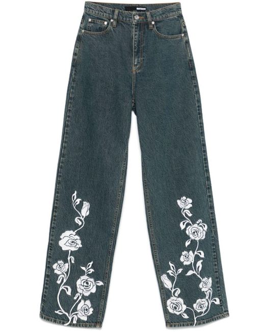 ROTATE BIRGER CHRISTENSEN Blue Straight-Leg Jeans