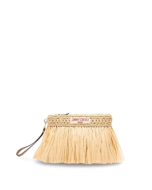 Jimmy Choo Natural Zipped Flat Pouch