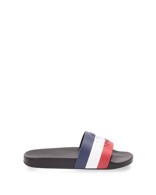 Moncler White 'Basile' Slides Shoes for men