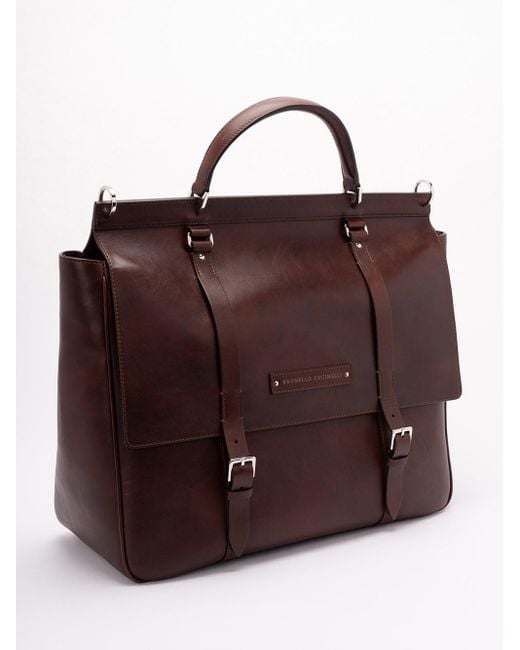 Brunello Cucinelli Brown Travel Bag for men