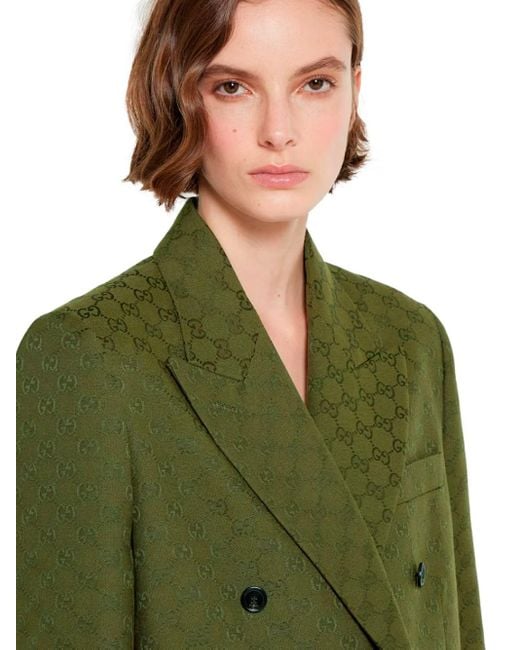 Gucci Green 'Gg Canvas' Jacket