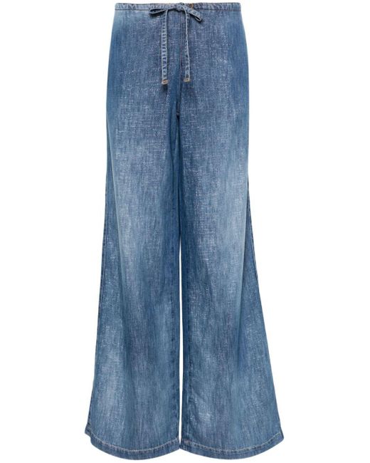 Ermanno Scervino Blue Low-rise Wide-led Jeans