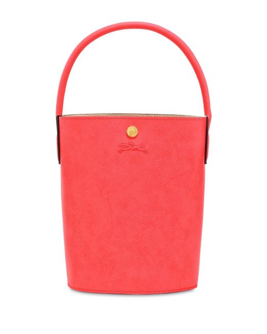 Longchamp Red `Epure` Small Bucket Bag