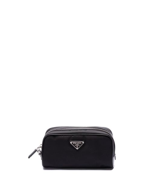 Prada Black `Re-Nylon` And Leather Pouch for men
