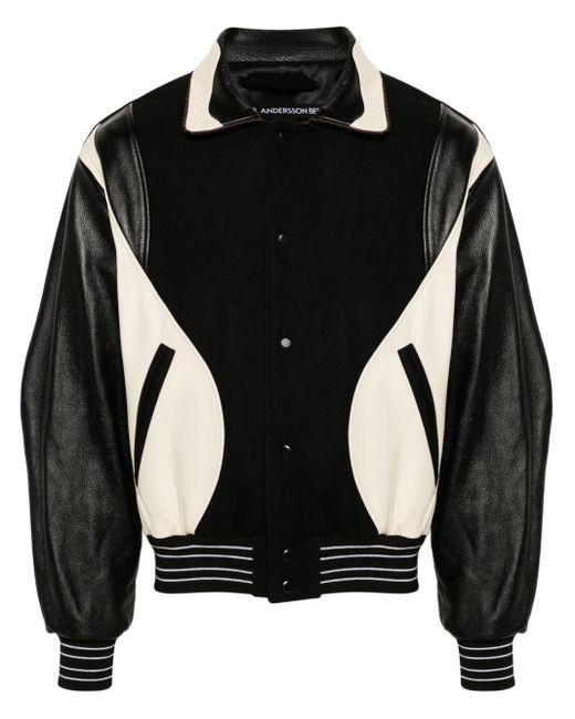 ANDERSSON BELL Black `Robyn` Varsity Jacket for men