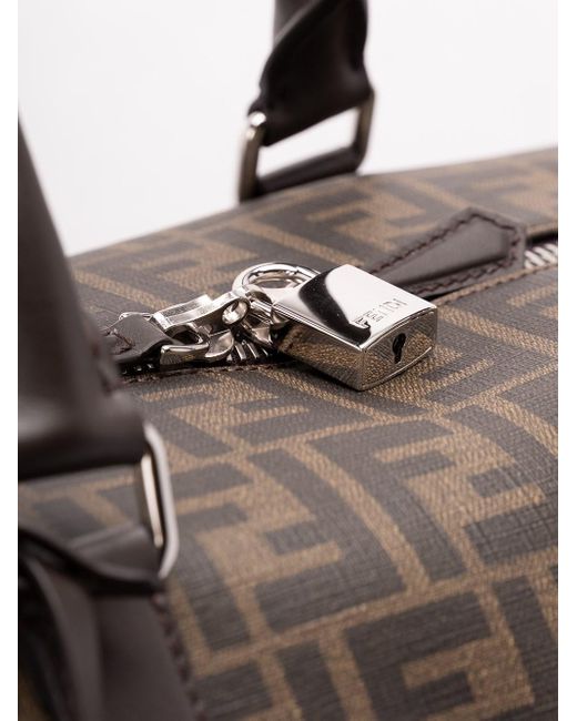 Fendi Brown Large 'Ff' Duffle Bag for men