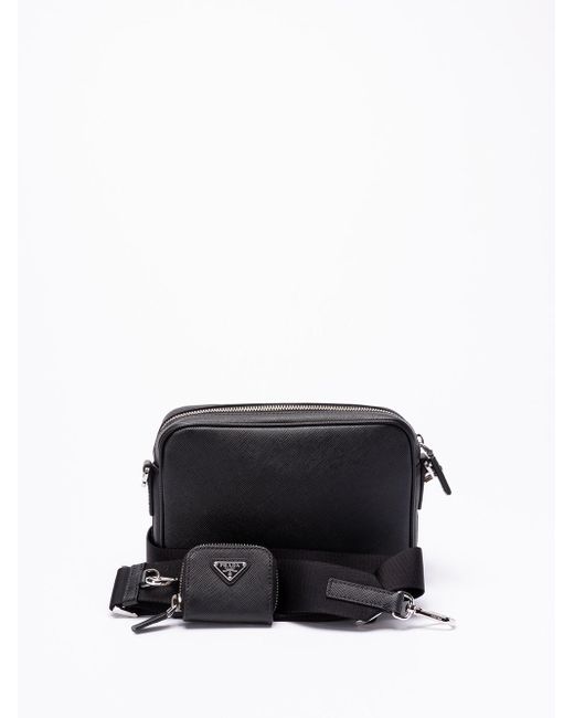 Saffiano Leather Shoulder Bag di Prada in Black da Uomo