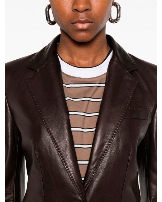 Tagliatore Brown Leather Jacket