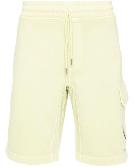 C P Company Natural Lens-detail Cotton Shorts for men