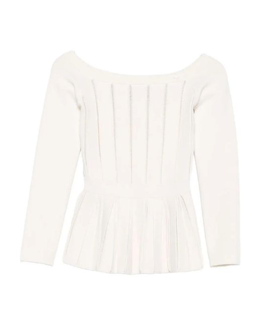 Elisabetta Franchi White Tricot Sweater