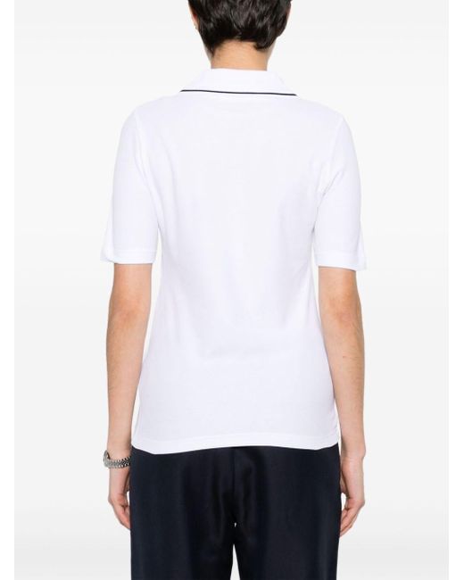 Moncler Polo Shirt in White | Lyst