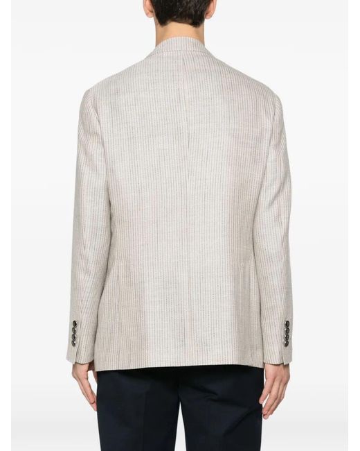 Brunello Cucinelli White Deconstructed Blazer for men