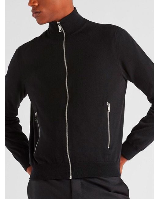 Prada Black Reversible Wool And Re-Nylon Jacket for men