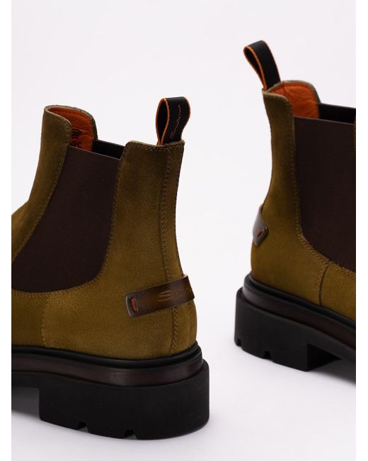 'Blockage' Slip-On Ankle Boots di Santoni in Brown da Uomo