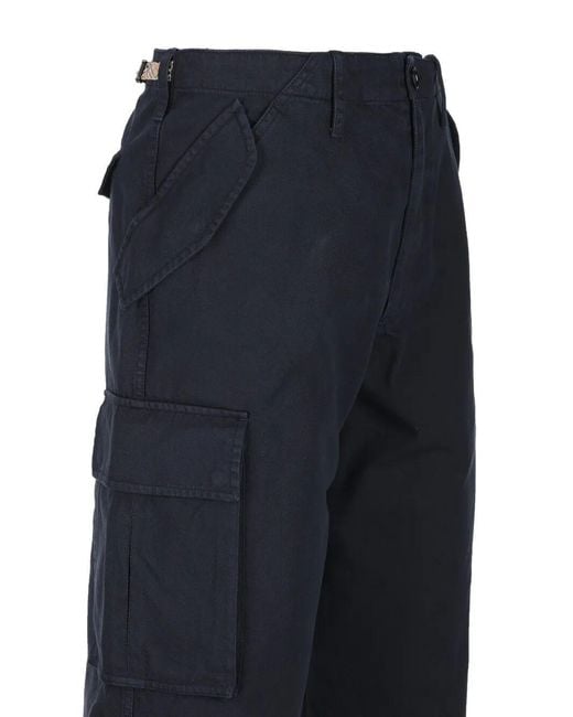 Burberry Blue Cotton Cargo Trousers for men