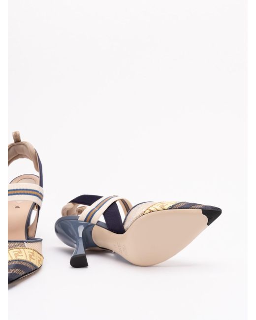 Fendi White 'Colibrã¬ Patchwork' Pumps With 'Ff' Embroidery