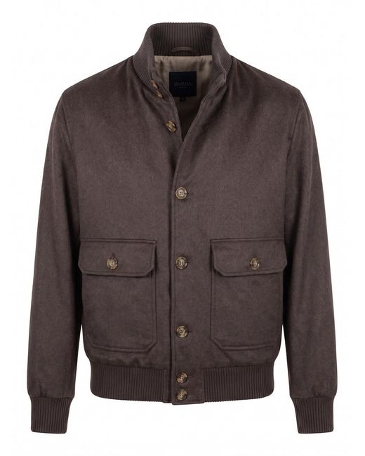 Barba Napoli Gray Cashmere Jacket for men