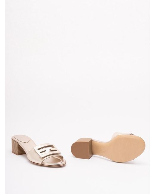 Fendi Metallic 'Ff' Slides