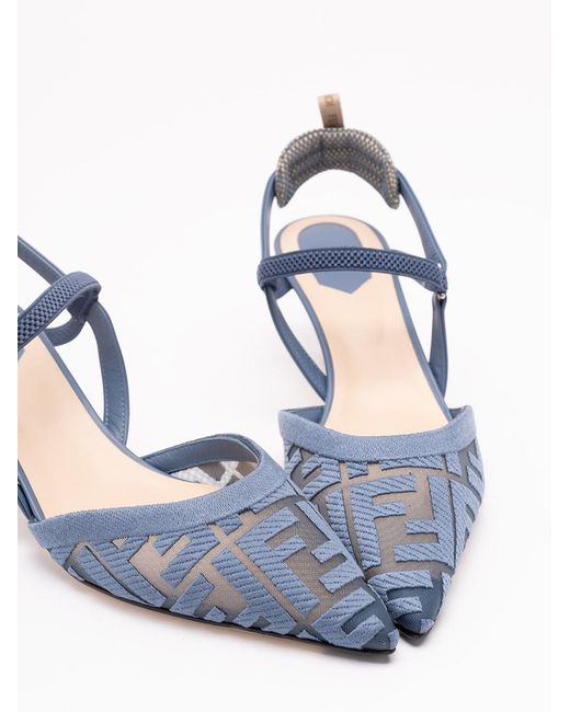 Fendi White 'Colibri Lite' Slingback