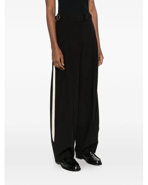 Patrizia Pepe Black Strap Wide Trousers