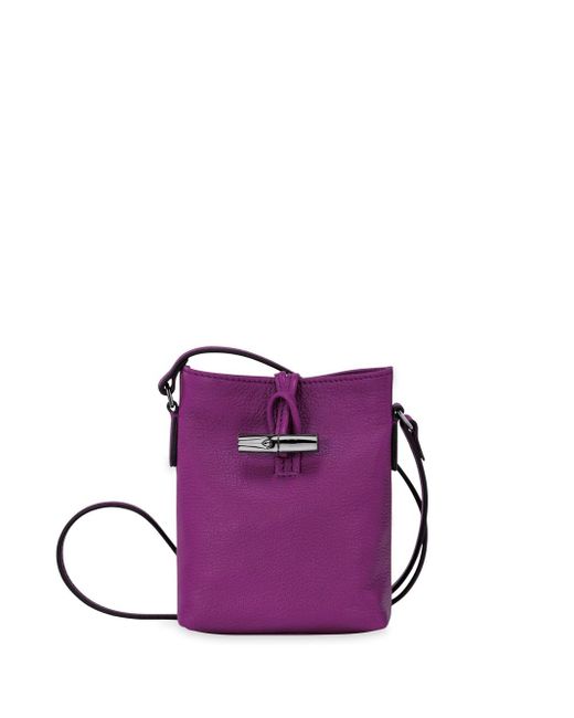 Longchamp Purple `Roseau Essential Colors` Extra Small Crossbody Bag