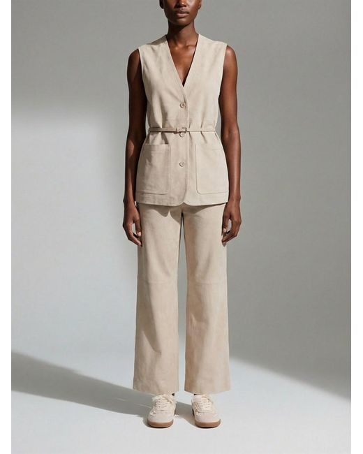 Manzoni 24 Natural Suede Vest With Leather Belt
