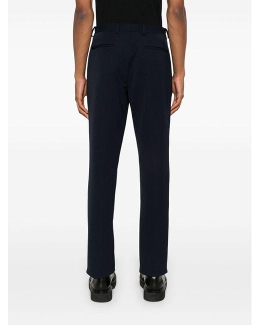 Prada Blue Pressed-Crease Trousers for men