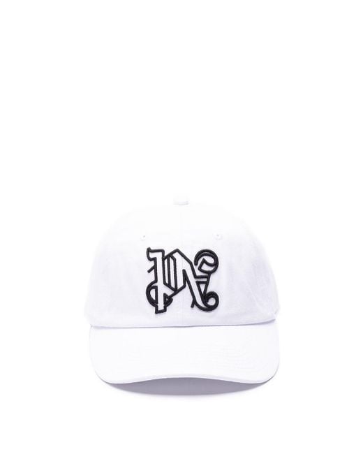 Palm Angels White `Monogram` Cap for men