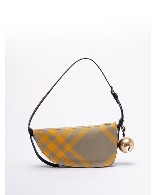 Mini `Shield Sling` Shoulder Bag di Burberry in Metallic