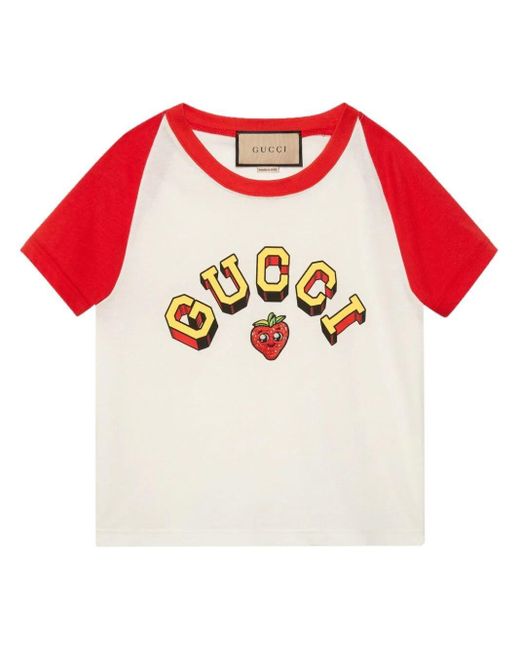 Gucci White Cotton Jersey Short Sleeved T-shirt
