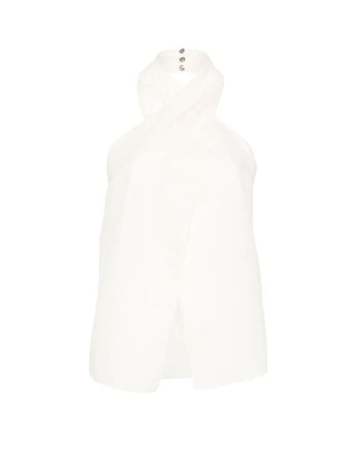 Patrizia Pepe White Halterneck Top