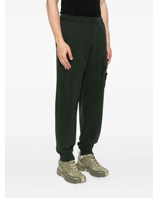 Stone Island Green 'Brushed Organic Cotton' Track Pants for men