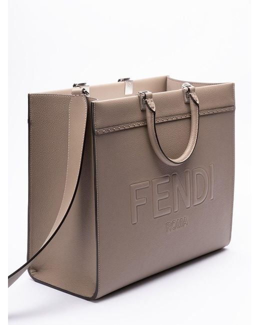 ` Sunshine` Shopping Bag di Fendi in Gray