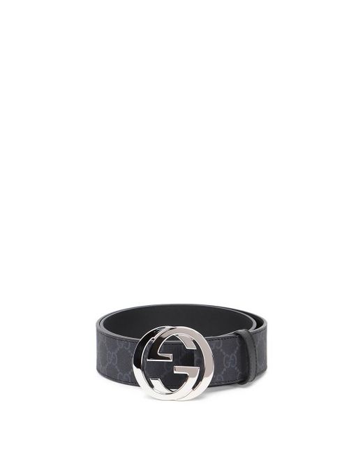 GUCCI: belt in GG Supreme fabric - Black