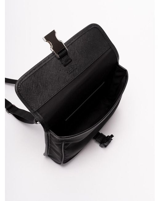 Prada Black Re-Nylon And Saffiano Smartphone Case for men