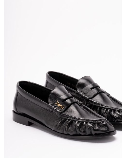 Saint Laurent White 'Le Loafer' Penny Slippers