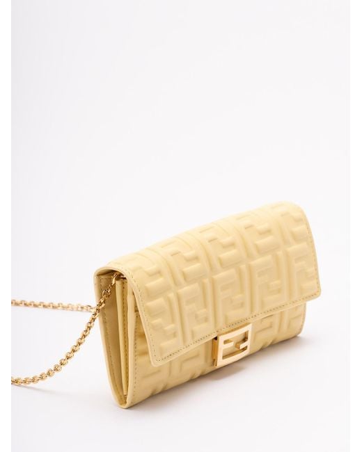 Fendi Natural 'Baguette' Continental Wallet With Chain