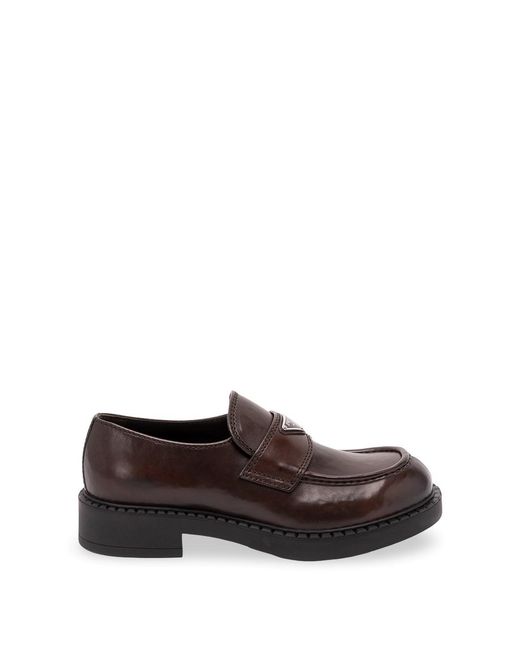 Prada Brown Chocolate Leather Loafers for men